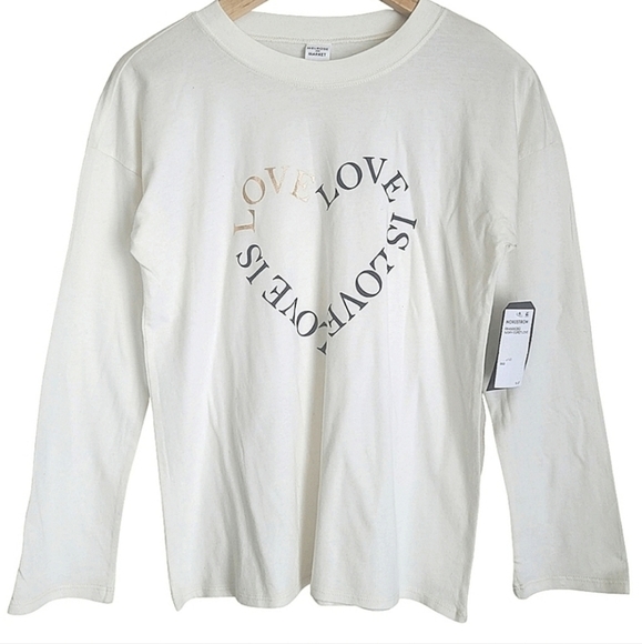 NWT Melrose and Market 100% Cotton Graphic Long Sleeve Tee Shirt Size L - Picture 1 of 9